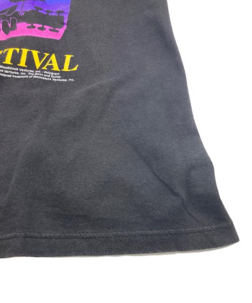 USED（ユーズド）USED (ユーズド) 90s THE WOODSTOCK FESTIVAL プリントTシャツ ブラック サイズ:ＸＬの古着・服飾アイテム