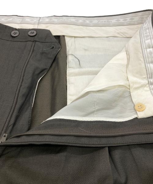 Zanella（ザネーラ）Zanella (ザネーラ) ワイドタックスラックス ブラウン サイズ:36の古着・服飾アイテム