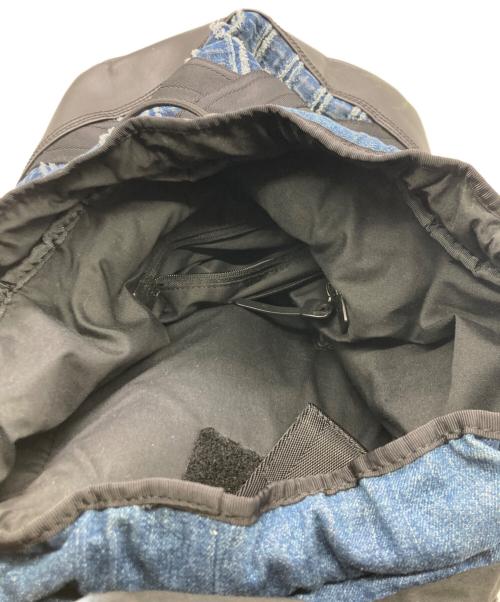DIESEL（ディーゼル）DIESEL (ディーゼル) レザー切替バックパック ブラック×ブルー サイズ:Free(実寸参照）の古着・服飾アイテム