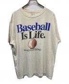 ALOREアローレ）の古着「90s Baseball Is Life メッセージプリントTシャツ」｜ホワイト