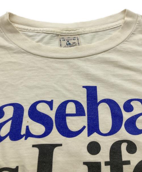 ALORE（アローレ）ALORE (アローレ) 90s Baseball Is Life メッセージプリントTシャツ ホワイト サイズ:XLの古着・服飾アイテム
