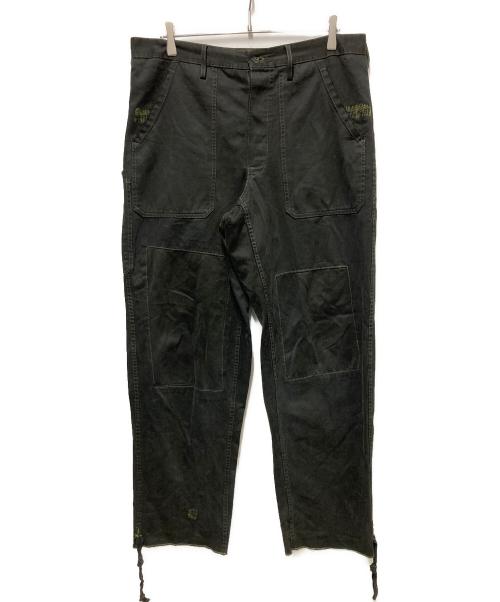 USED（ユーズド）USED (ユーズド) 後染めダブルニーパンツ ブラック サイズ:52の古着・服飾アイテム