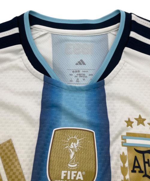 adidas（アディダス）adidas (アディダス) アルゼンチン代表 26 ホーム オーセンティック 長袖ユニフォーム ホワイト×スカイブルー サイズ:3XLの古着・服飾アイテム