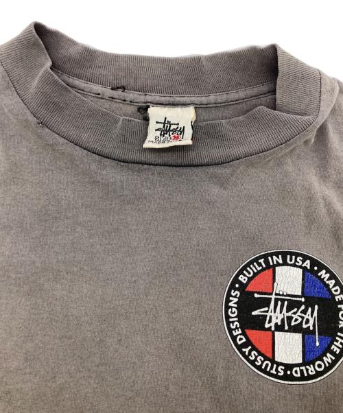 stussy（ステューシー）stussy (ステューシー) 90s トリコロールサークルロゴカットソー グレー サイズ:Mの古着・服飾アイテム