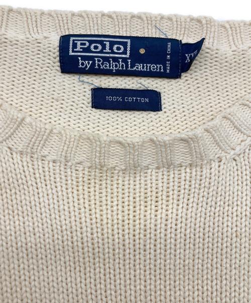 POLO RALPH LAUREN（ポロ・ラルフローレン）POLO RALPH LAUREN (ポロ・ラルフローレン) コットンニット ベージュ サイズ:XXLの古着・服飾アイテム