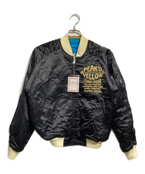 PEAK D YELLOW（ピークDイエロ）PEAK D YELLOW (ピークDイエロ) リバーシブルスカジャン/Reversible Sukajan (Souvenir Jacket) ブルー×ホワイト サイズ:38の古着・服飾アイテム