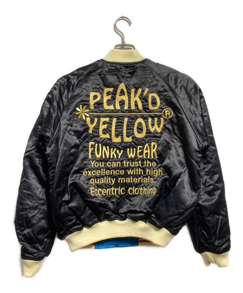 PEAK D YELLOW（ピークDイエロ）PEAK D YELLOW (ピークDイエロ) リバーシブルスカジャン/Reversible Sukajan (Souvenir Jacket) ブルー×ホワイト サイズ:38の古着・服飾アイテム