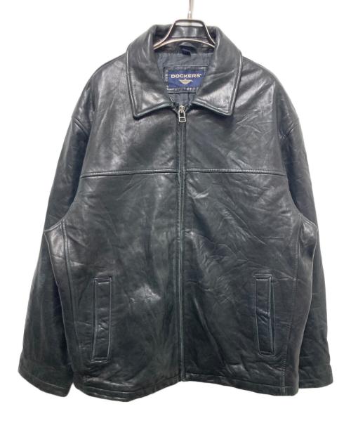 DOCKERS（ドッカーズ）DOCKERS (ドッカーズ) レザージャケット ブラック サイズ:Lの古着・服飾アイテム