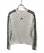 adidasアディダス）の古着「スリムソリッドスパイクニット」｜ホワイト