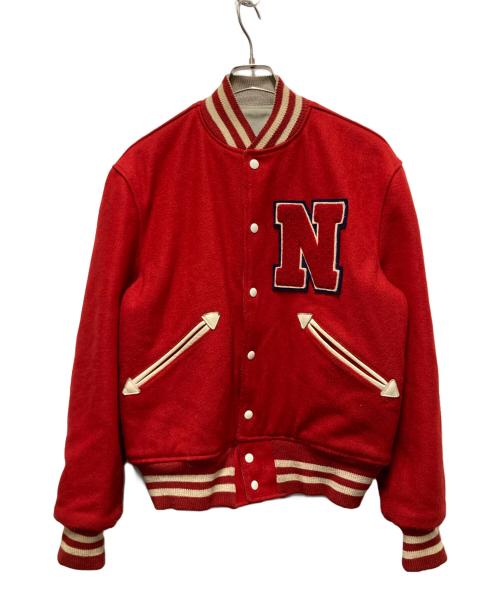 butwin（バトウィン）butwin (バトウィン) 60-70s ワッペンウールスタジャン レッド サイズ:40の古着・服飾アイテム