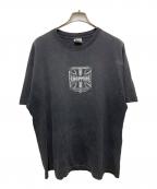 JESSE WHOジェシーフー）の古着「00s アイアンクロスピンストライププリントTシャツ」｜ブラック