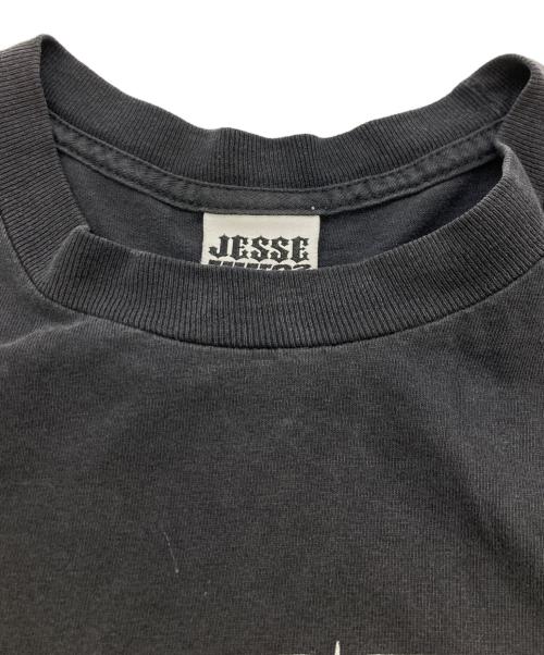 JESSE WHO（ジェシーフー）JESSE WHO (ジェシーフー) 00s アイアンクロスピンストライププリントTシャツ ブラック サイズ:不明(実寸参照）の古着・服飾アイテム