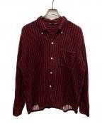 BILT-WELLビルトウェル）の古着「ストライププリントネルシャツ」｜レッド×ブラック
