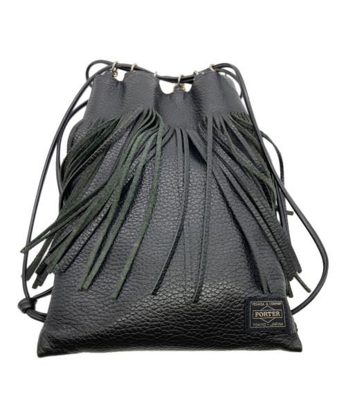 5525gallery（ゴーゴーニーゴーギャラリー）5525gallery (ゴーゴーニーゴーギャラリー) PORTER (ポーター) FRINGE POUCH ブラックの古着・服飾アイテム