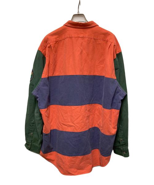 POLO RALPH LAUREN（ポロ・ラルフローレン）POLO RALPH LAUREN (ポロ・ラルフローレン) クレイジーパターンシャツ オレンジ×ネイビー サイズ:XLの古着・服飾アイテム