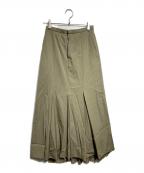 AURALEEオーラリー）の古着「LIGHT WOOL MAX GABARDINE SKIRT/ライトウールマックスギャバジンスカート」｜ベージュ