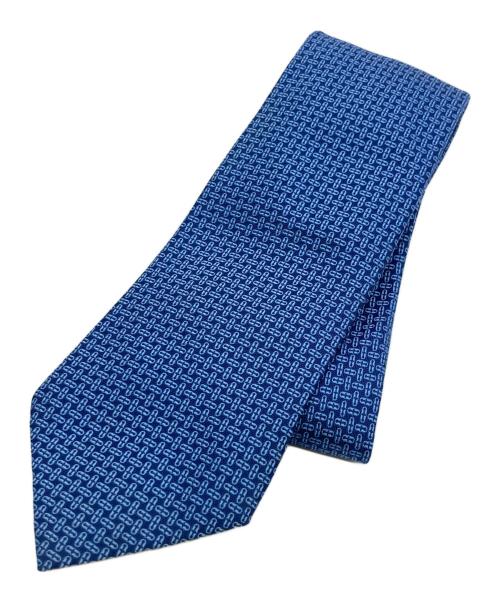 HERMES（エルメス）HERMES (エルメス) H模様シルクネクタイ ブルー サイズ:不明の古着・服飾アイテム
