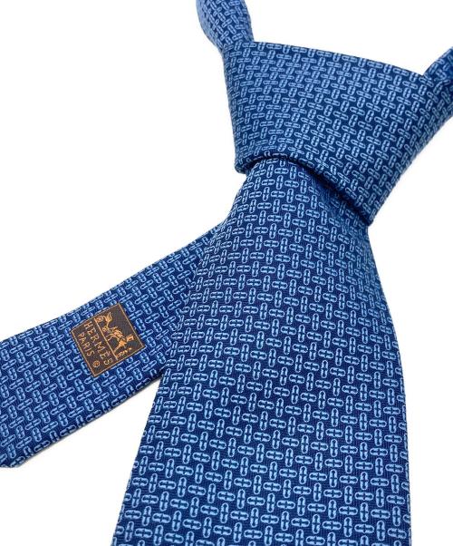 HERMES（エルメス）HERMES (エルメス) H模様シルクネクタイ ブルー サイズ:不明の古着・服飾アイテム