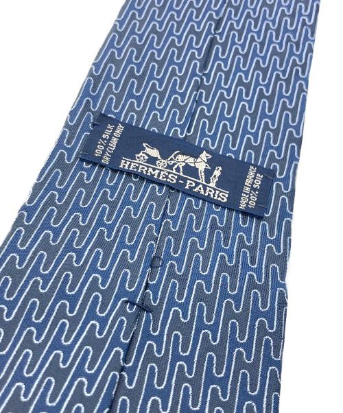 HERMES（エルメス）HERMES (エルメス) 波模様デザインネクタイ ブルー サイズ:不明の古着・服飾アイテム