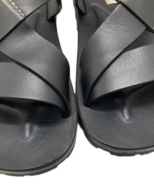 JIL SANDER（ジルサンダー）JIL SANDER (ジルサンダー) レザースポーツサンダル/Leather sports sandals ブラック サイズ:36の古着・服飾アイテム