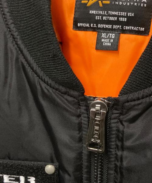 ALPHA（アルファ）ALPHA (アルファ) PARISバック刺繍ベスト ブラック サイズ:	SIZE XLの古着・服飾アイテム