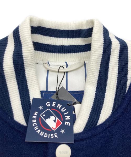 New Era（ニューエラ）New Era (ニューエラ) New York or Nowhere (ニューヨークオアノーウェア) Yankees Motto Varsity Jacket ネイビー×ホワイト サイズ:SIZE XLの古着・服飾アイテム