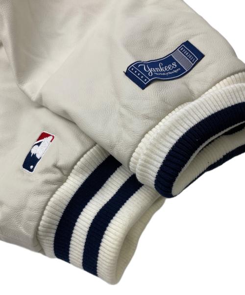 New Era（ニューエラ）New Era (ニューエラ) New York or Nowhere (ニューヨークオアノーウェア) Yankees Motto Varsity Jacket ネイビー×ホワイト サイズ:SIZE XLの古着・服飾アイテム