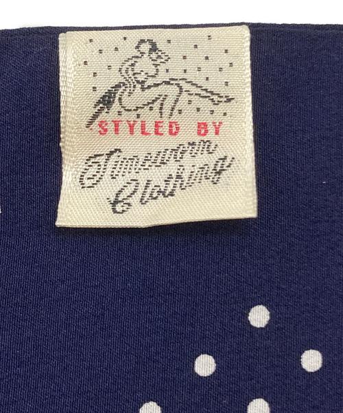 TIMEWORN CLOTHING（タイムウォーンクロージング）Timeworn Clothing (タイムウォーンクロージング) ドット柄 レーヨン ストール/Polka-dot rayon stole ブルー サイズ:不明の古着・服飾アイテム