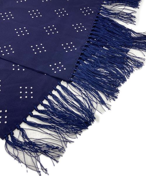 TIMEWORN CLOTHING（タイムウォーンクロージング）Timeworn Clothing (タイムウォーンクロージング) ドット柄 レーヨン ストール/Polka-dot rayon stole ブルー サイズ:不明の古着・服飾アイテム