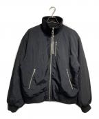 NO MAINTENANCEノーメンテナンス）の古着「HIGH COLLAR RAW EDGE MILLITARY BOMBER」｜ブラック