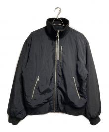 NO MAINTENANCE（ノーメンテナンス）の古着「HIGH COLLAR RAW EDGE MILLITARY BOMBER」｜ブラック