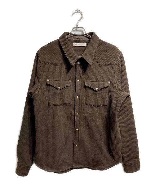Abelia Edoward goucha（アベリア エドワード ゴウチャ）Abelia Edoward goucha (アベリア エドワード ゴウチャ) LINED EASTER SHIRT/イースターシャツ ブラウン サイズ:Fの古着・服飾アイテム