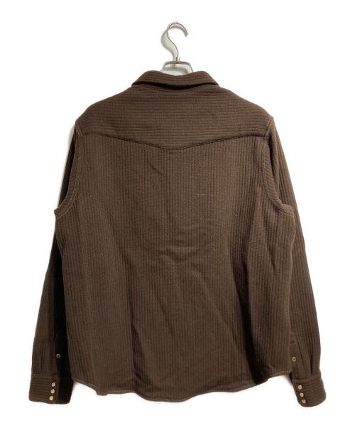 Abelia Edoward goucha（アベリア エドワード ゴウチャ）Abelia Edoward goucha (アベリア エドワード ゴウチャ) LINED EASTER SHIRT/イースターシャツ ブラウン サイズ:Fの古着・服飾アイテム
