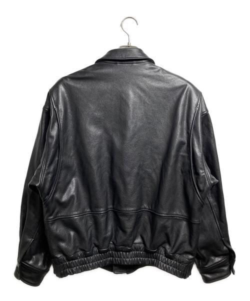 YOKE（ヨーク）YOKE (ヨーク) LEATHER FLIGHT JACKET ブラック サイズ:2の古着・服飾アイテム