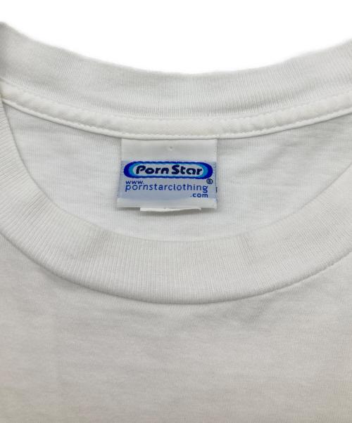 PORN STAR（ポルノスター）porn star (ポルノスター) 90s ロゴプリントTシャツ ホワイト サイズ:XLの古着・服飾アイテム