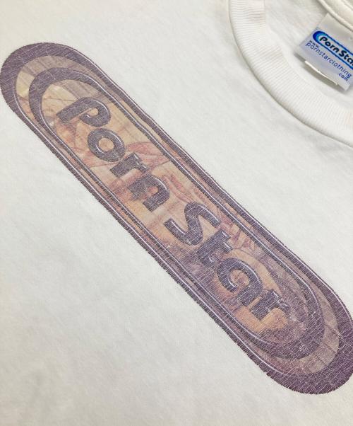 PORN STAR（ポルノスター）porn star (ポルノスター) 90s ロゴプリントTシャツ ホワイト サイズ:XLの古着・服飾アイテム