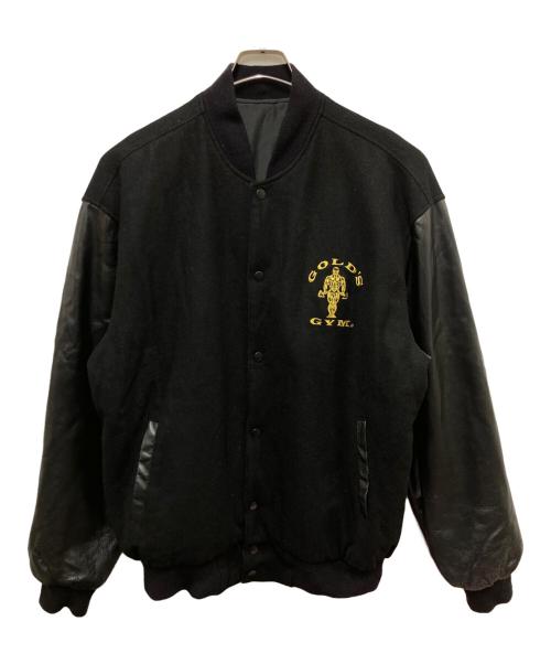 GOLD'S GYM（ゴールドジム）GOLD'S GYM (ゴールドジム) 袖レザースタジャン ブラック サイズ:Mの古着・服飾アイテム