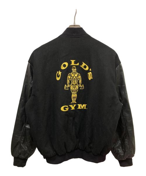 GOLD'S GYM（ゴールドジム）GOLD'S GYM (ゴールドジム) 袖レザースタジャン ブラック サイズ:Mの古着・服飾アイテム