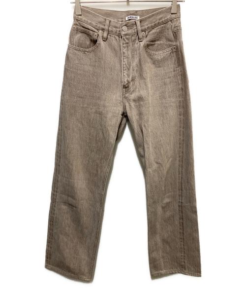 AURALEE（オーラリー）AURALEE (オーラリー) HARD TWIST FADED BROWN DENIMN 5P PANT ブラウン サイズ:25の古着・服飾アイテム