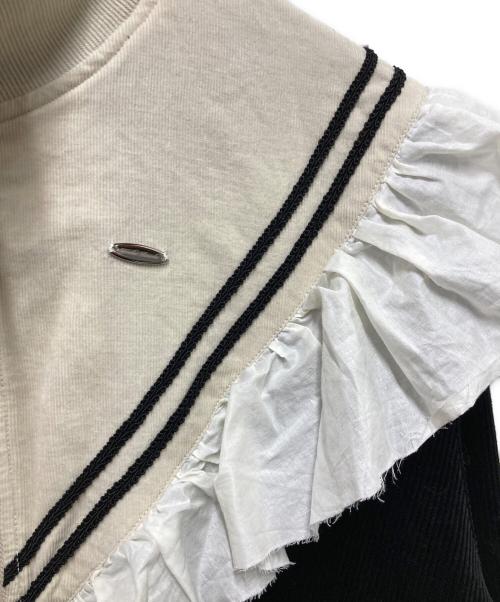 Tanaka Daisuke（タナカ ダイスケ）Tanaka Daisuke (タナカ ダイスケ) FRILL CORDUROY TRACK JACKET ベージュ×ブラック サイズ:Fの古着・服飾アイテム
