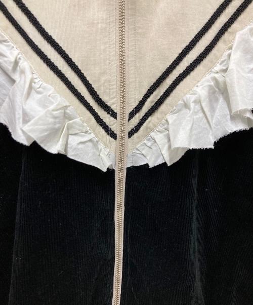 Tanaka Daisuke（タナカ ダイスケ）Tanaka Daisuke (タナカ ダイスケ) FRILL CORDUROY TRACK JACKET ベージュ×ブラック サイズ:Fの古着・服飾アイテム