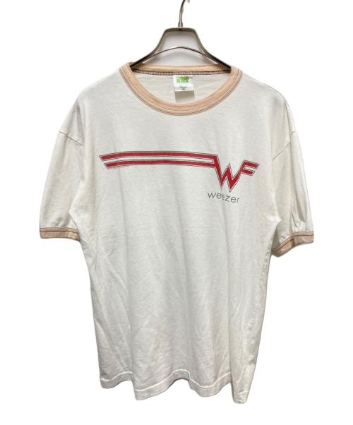 CINDER BLOCK（シンダーブロック）CINDER BLOCK (シンダーブロック) WEEZER 90sバンドプリントリンガーTシャツ ホワイト サイズ:Lの古着・服飾アイテム