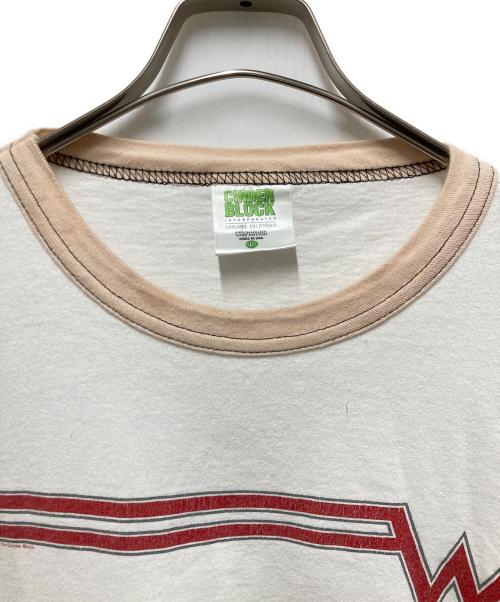 CINDER BLOCK（シンダーブロック）CINDER BLOCK (シンダーブロック) WEEZER 90sバンドプリントリンガーTシャツ ホワイト サイズ:Lの古着・服飾アイテム