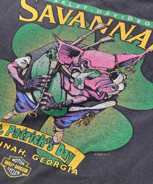 HARLEY-DAVIDSON（ハーレーダビッドソン）HARLEY-DAVIDSON (ハーレーダビッドソン) SAVANNAH GEORGIA L/S TEE ブラック サイズ:XLの古着・服飾アイテム
