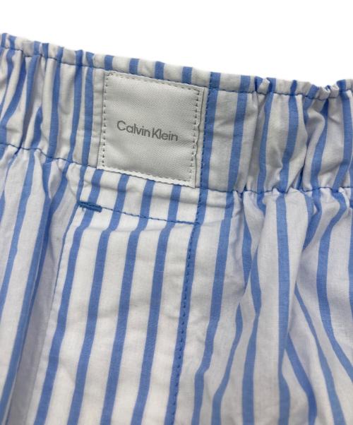 Calvin Klein（カルバンクライン）Calvin Klein (カルバンクライン) ボクサーワイドストレートパンツ ホワイト×ブルー サイズ:Sの古着・服飾アイテム