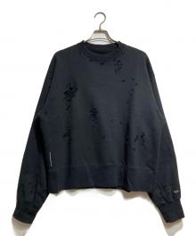 DELUXE（デラックス）の古着「USED加工クルーネックスウェット」｜ブラック