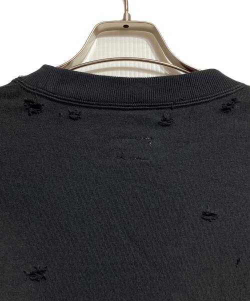 DELUXE（デラックス）Deluxe (デラックス) USED加工クルーネックスウェット ブラック サイズ:Lの古着・服飾アイテム