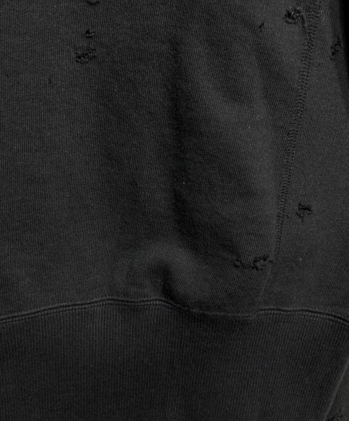 DELUXE（デラックス）Deluxe (デラックス) USED加工クルーネックスウェット ブラック サイズ:Lの古着・服飾アイテム