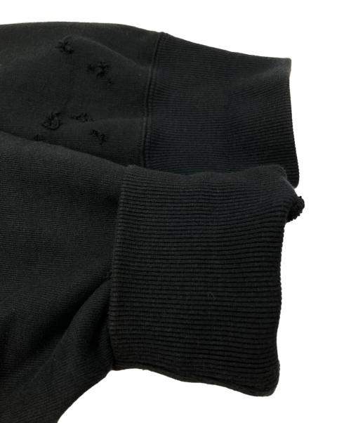 DELUXE（デラックス）Deluxe (デラックス) USED加工クルーネックスウェット ブラック サイズ:Lの古着・服飾アイテム