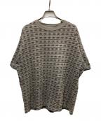 stussyステューシー）の古着「90-00s スカル ジャガードボーダーTシャツ」｜ベージュ